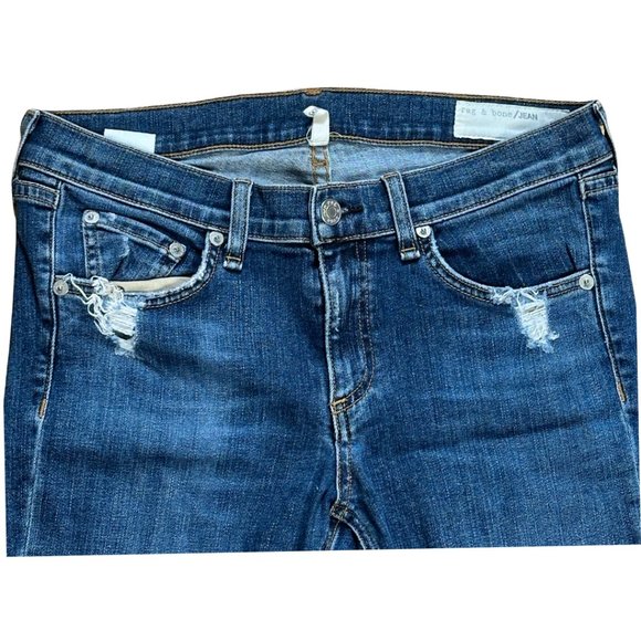 SOLD rag & bone distressed skinny indigo jeans size 29 - Picture 3 of 14